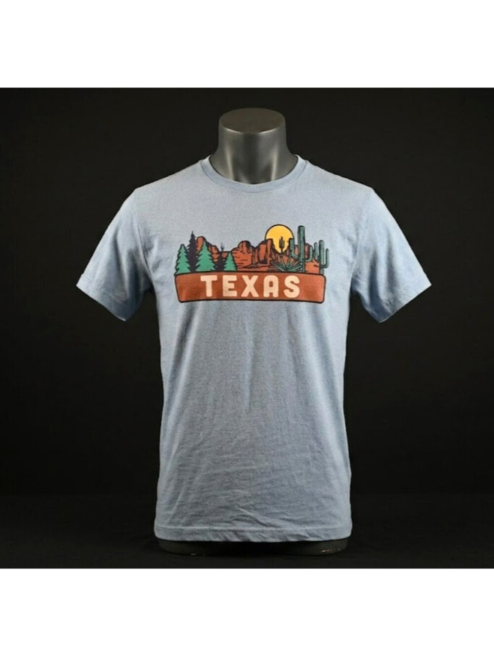 State Of Mind Texas Graphic T Shirt Men's Medium Blue